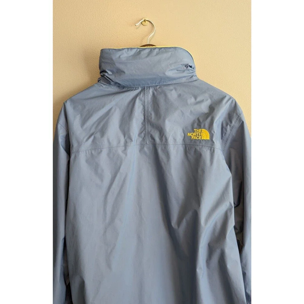 The North Face Resolve Jacket Mens Small Waterproof Hooded Rain Coat Blue Yellow